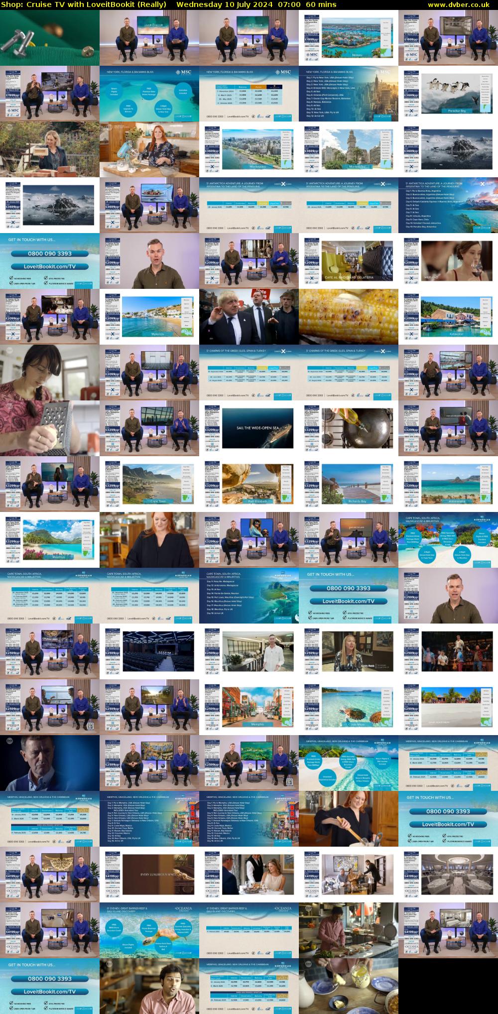 Shop: Cruise TV with LoveitBookit (Really) Wednesday 10 July 2024 07:00 - 08:00