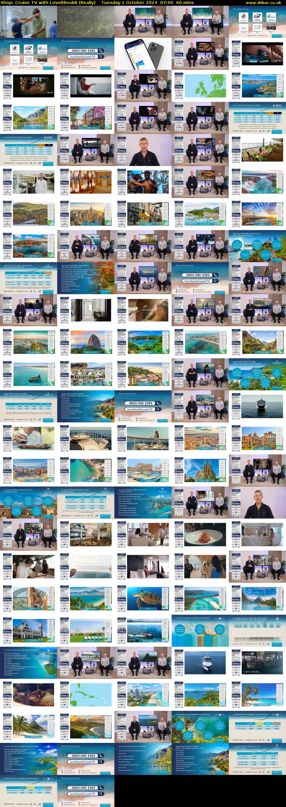 Shop: Cruise TV with LoveitBookit (Really) Tuesday 1 October 2024 07:00 - 08:00