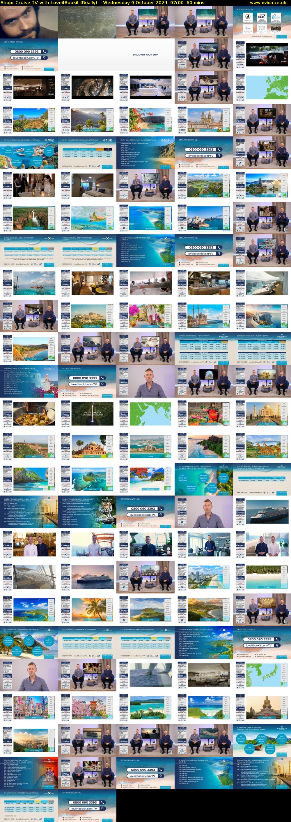 Shop: Cruise TV with LoveitBookit (Really) Wednesday 9 October 2024 07:00 - 08:00