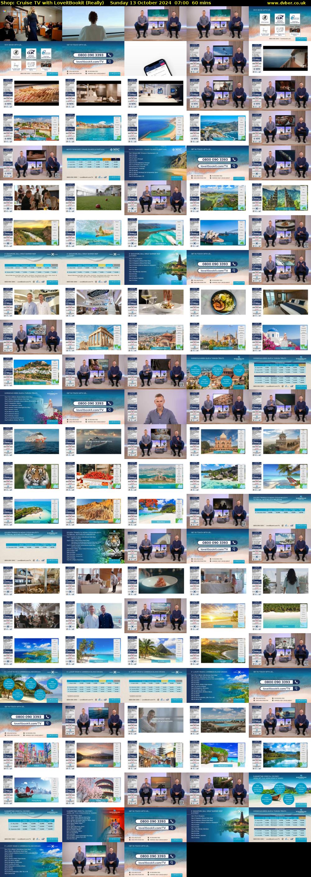 Shop: Cruise TV with LoveitBookit (Really) Sunday 13 October 2024 07:00 - 08:00