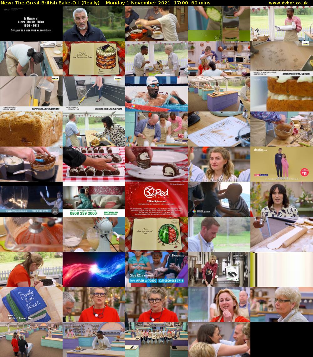 The Great British Bake-Off (Really) Monday 1 November 2021 17:00 - 18:00