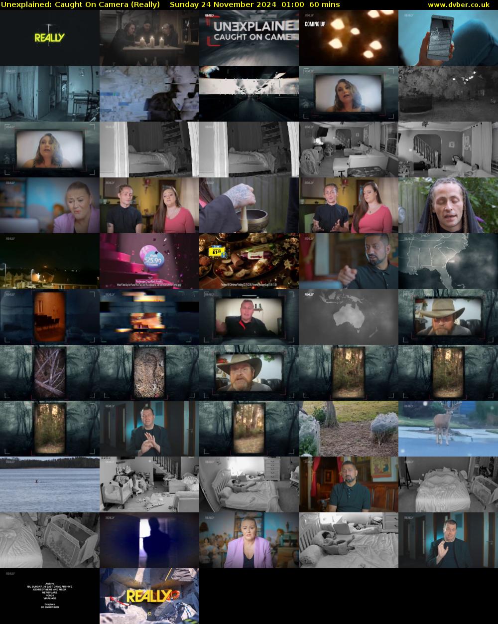 Unexplained: Caught on Camera (Really) Sunday 24 November 2024 01:00 - 02:00