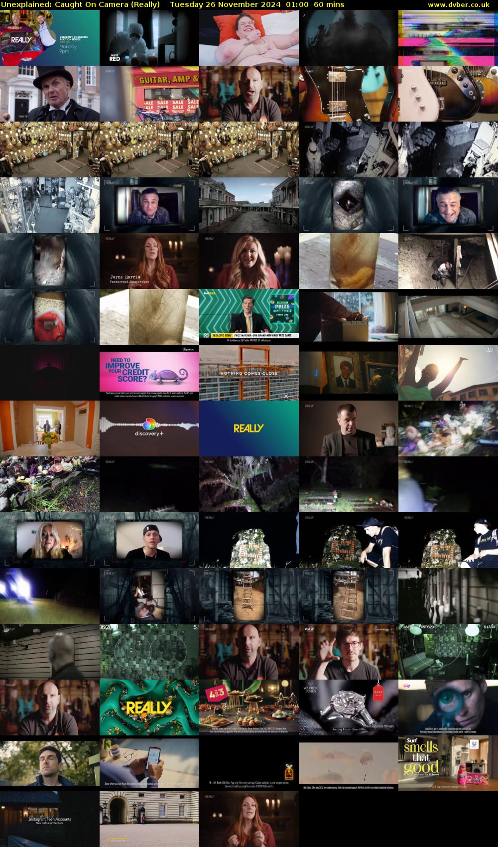 Unexplained: Caught on Camera (Really) Tuesday 26 November 2024 01:00 - 02:00