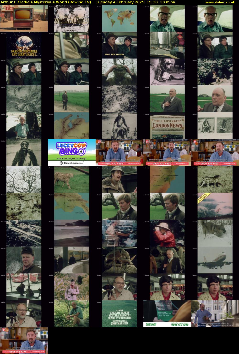 Arthur C Clarke's Mysterious World (Rewind TV) Tuesday 4 February 2025 15:30 - 16:00