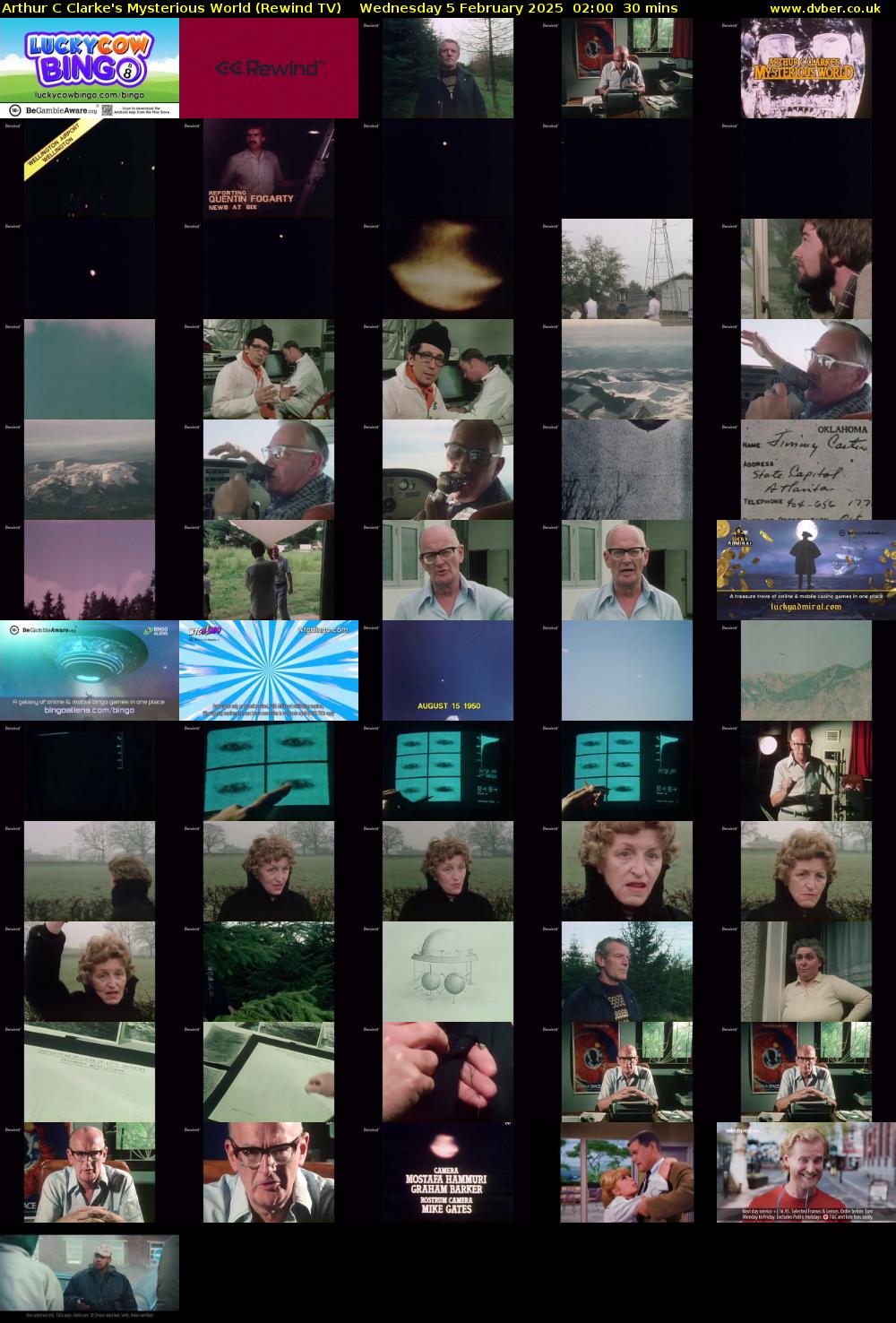 Arthur C Clarke's Mysterious World (Rewind TV) Wednesday 5 February 2025 02:00 - 02:30