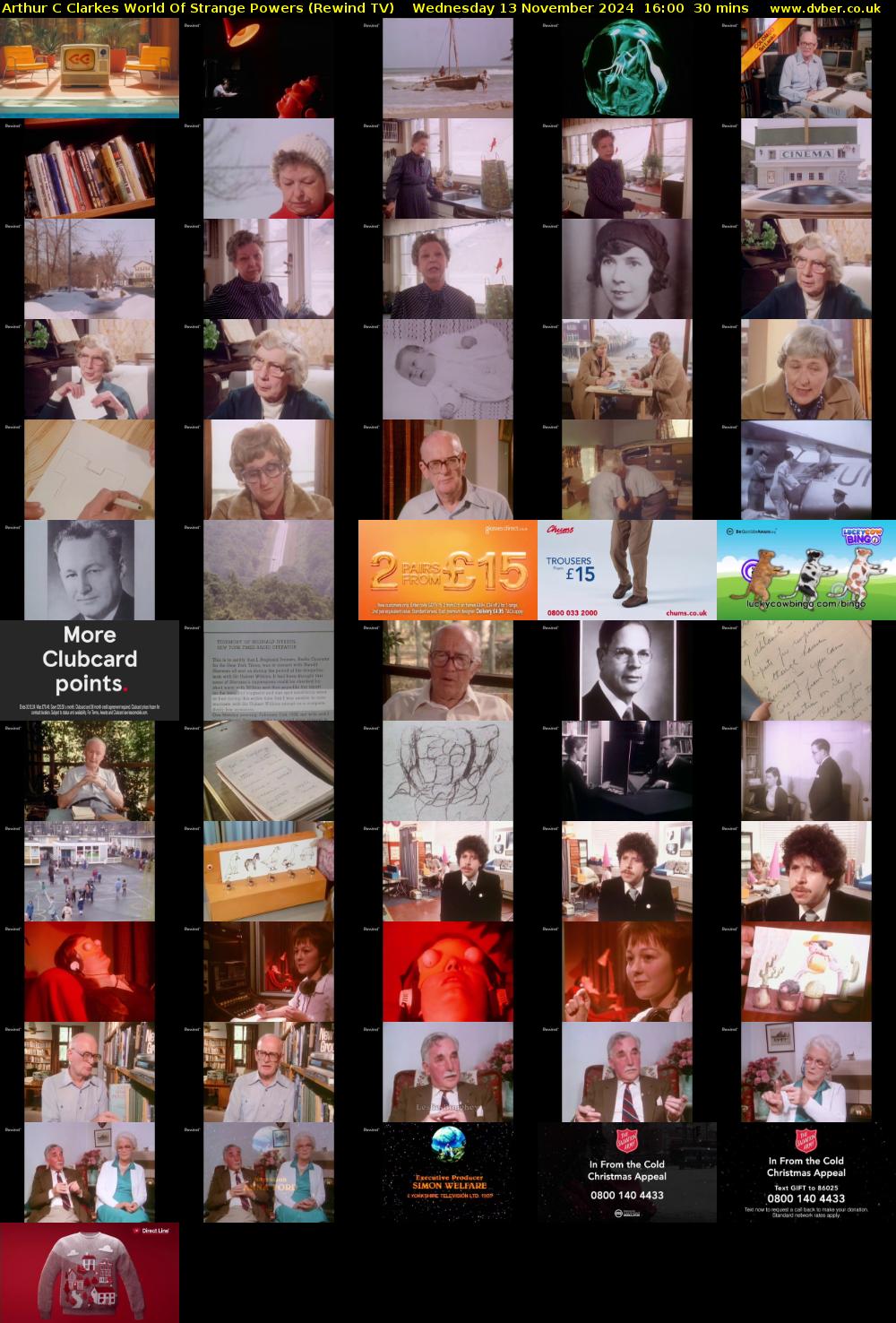 Arthur C Clarkes World Of Strange Powers (Rewind TV) Wednesday 13 November 2024 16:00 - 16:30