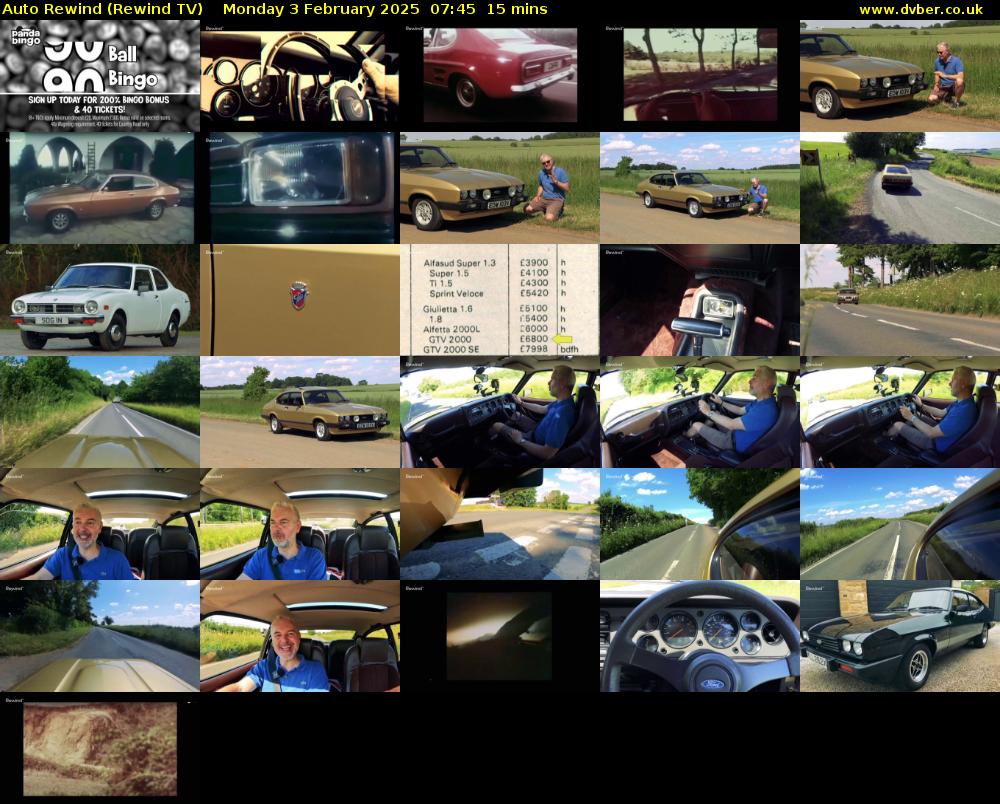 Auto Rewind (Rewind TV) Monday 3 February 2025 07:45 - 08:00