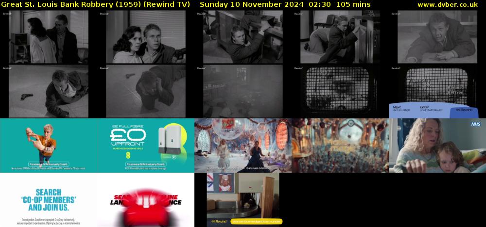 Great St. Louis Bank Robbery (1959) (Rewind TV) Sunday 10 November 2024 02:30 - 04:15