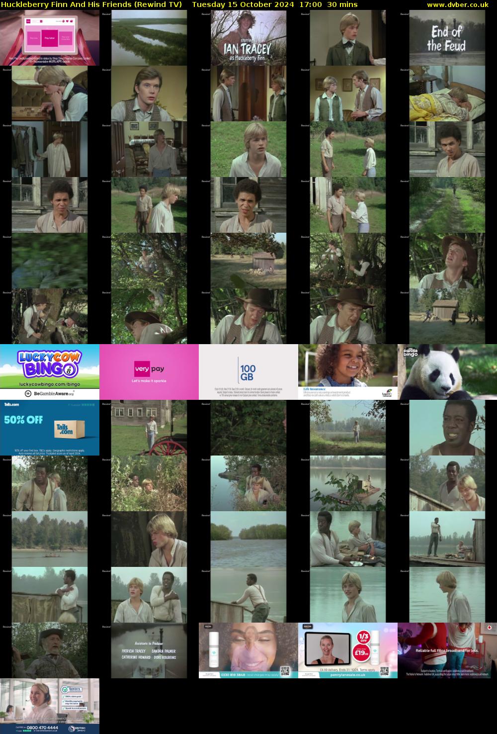 Huckleberry Finn And His Friends (Rewind TV) Tuesday 15 October 2024 17:00 - 17:30