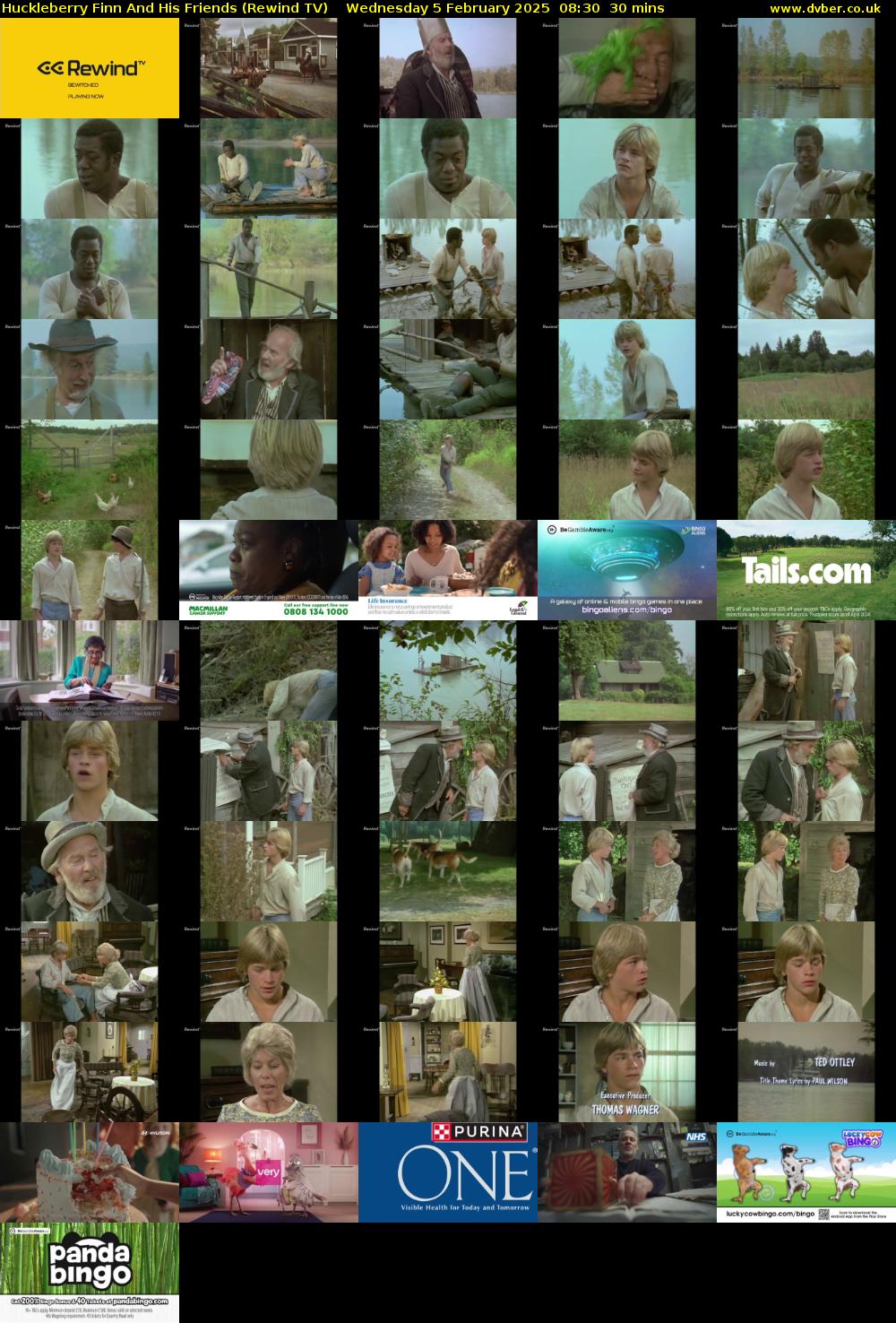 Huckleberry Finn And His Friends (Rewind TV) Wednesday 5 February 2025 08:30 - 09:00