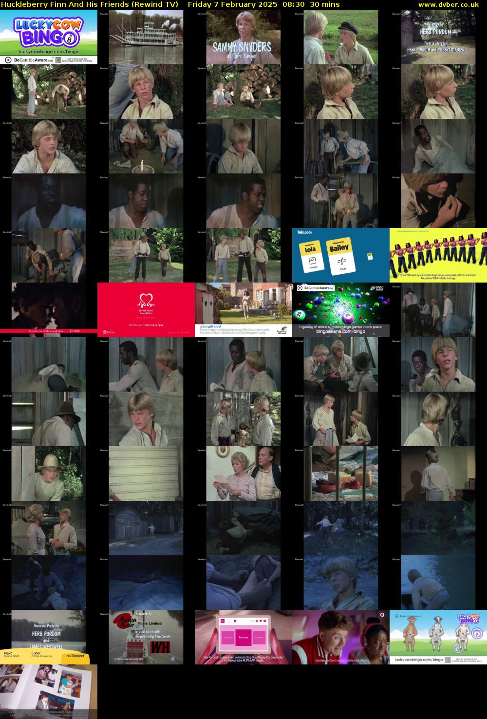 Huckleberry Finn And His Friends (Rewind TV) Friday 7 February 2025 08:30 - 09:00
