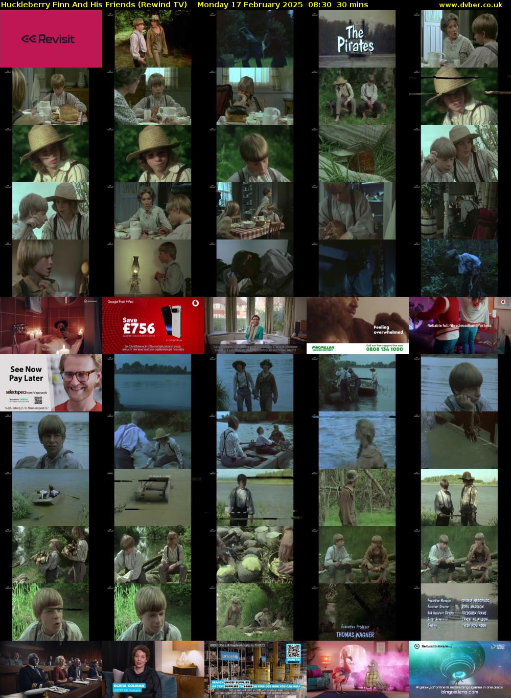 Huckleberry Finn And His Friends (Rewind TV) Monday 17 February 2025 08:30 - 09:00