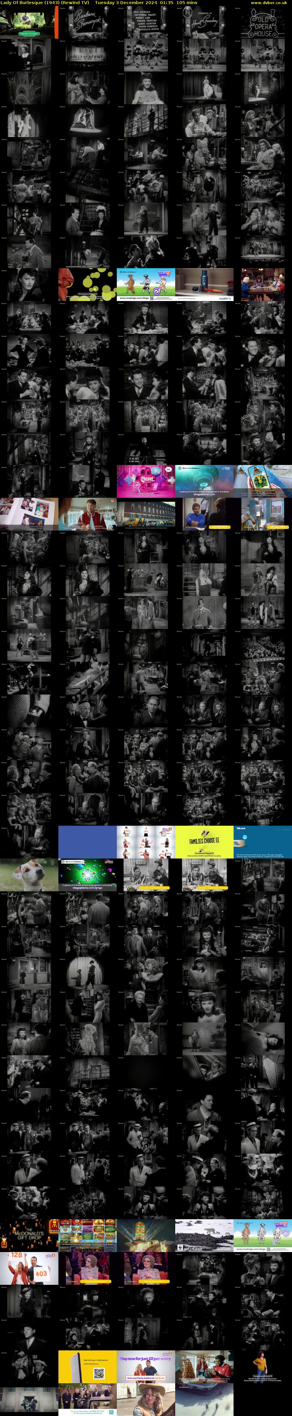 Lady Of Burlesque (1943) (Rewind TV) Tuesday 3 December 2024 01:35 - 03:20