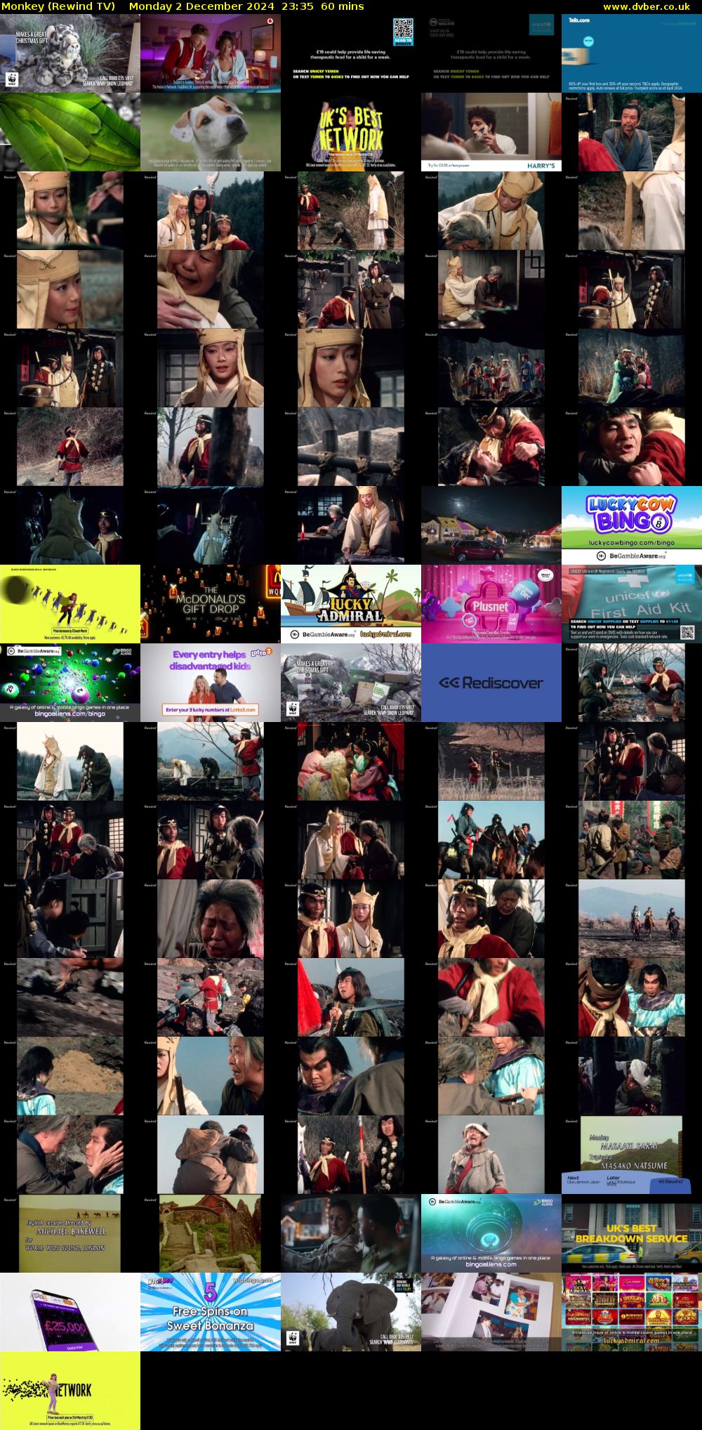 Monkey (Rewind TV) Monday 2 December 2024 23:35 - 00:35