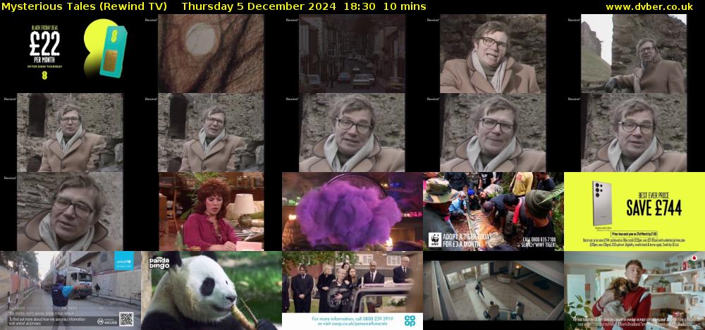Mysterious Tales (Rewind TV) Thursday 5 December 2024 18:30 - 18:40