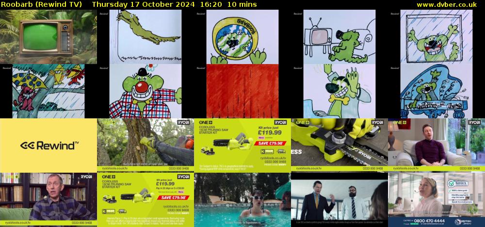 Roobarb (Rewind TV) Thursday 17 October 2024 16:20 - 16:30