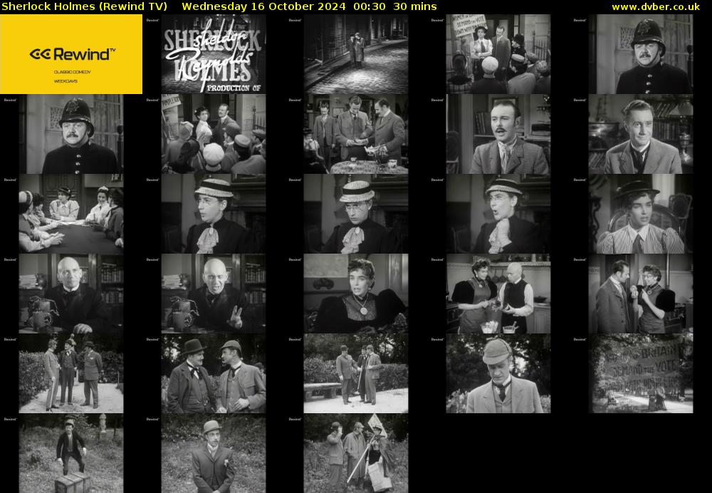Sherlock Holmes (Rewind TV) Wednesday 16 October 2024 00:30 - 01:00