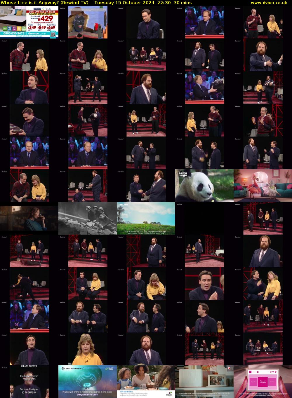 Whose Line is it Anyway? (Rewind TV) Tuesday 15 October 2024 22:30 - 23:00