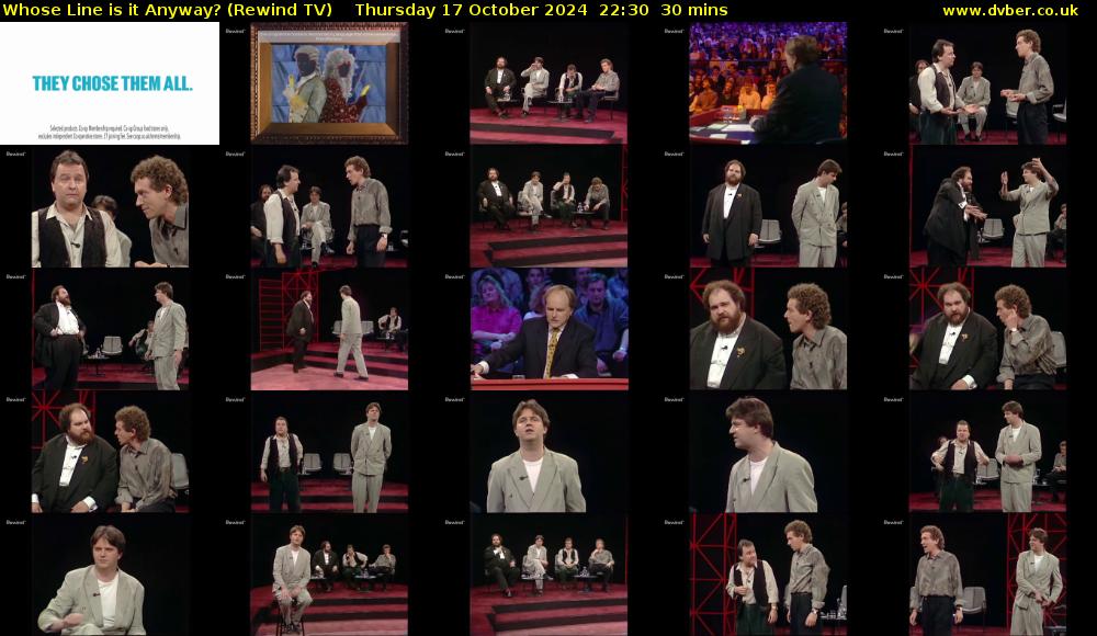 Whose Line is it Anyway? (Rewind TV) Thursday 17 October 2024 22:30 - 23:00