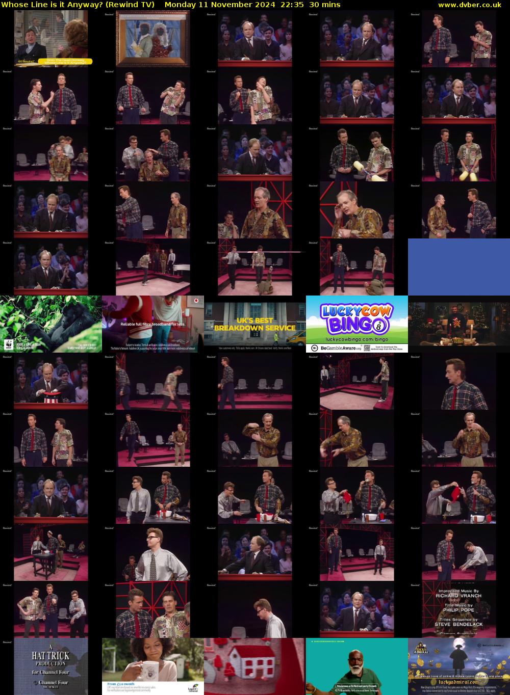 Whose Line is it Anyway? (Rewind TV) Monday 11 November 2024 22:35 - 23:05