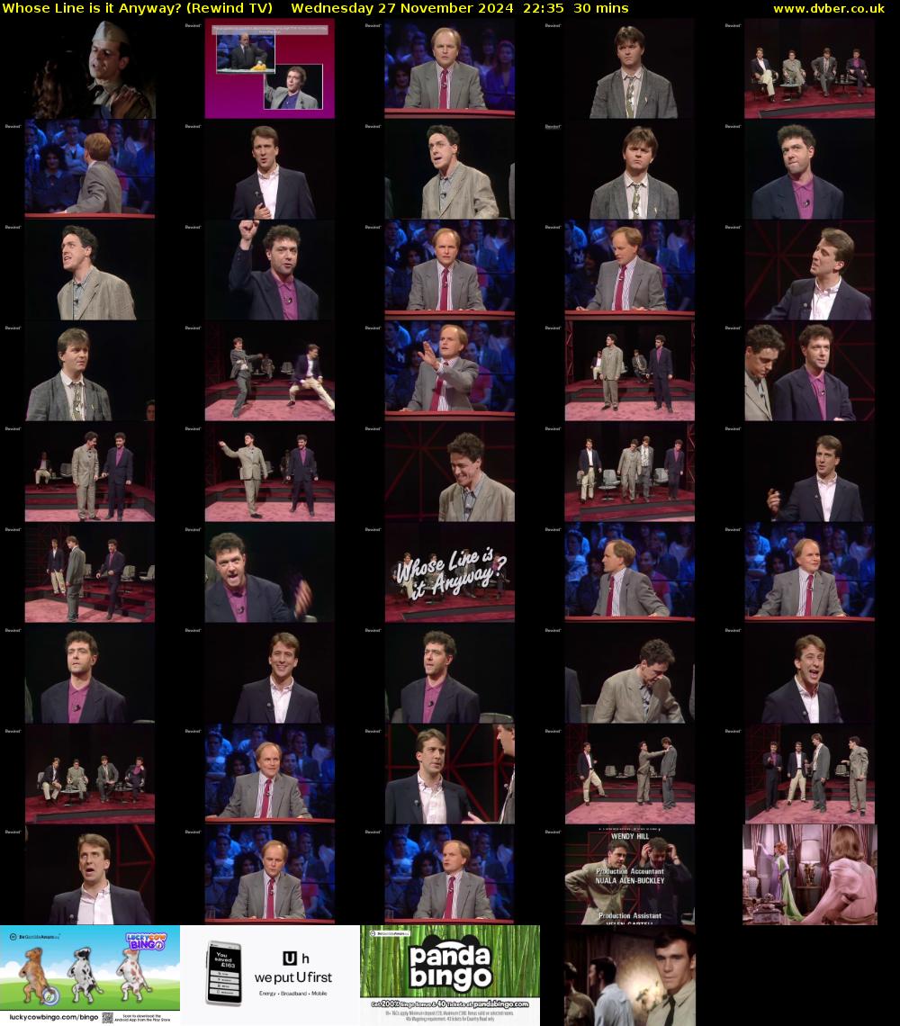 Whose Line is it Anyway? (Rewind TV) Wednesday 27 November 2024 22:35 - 23:05