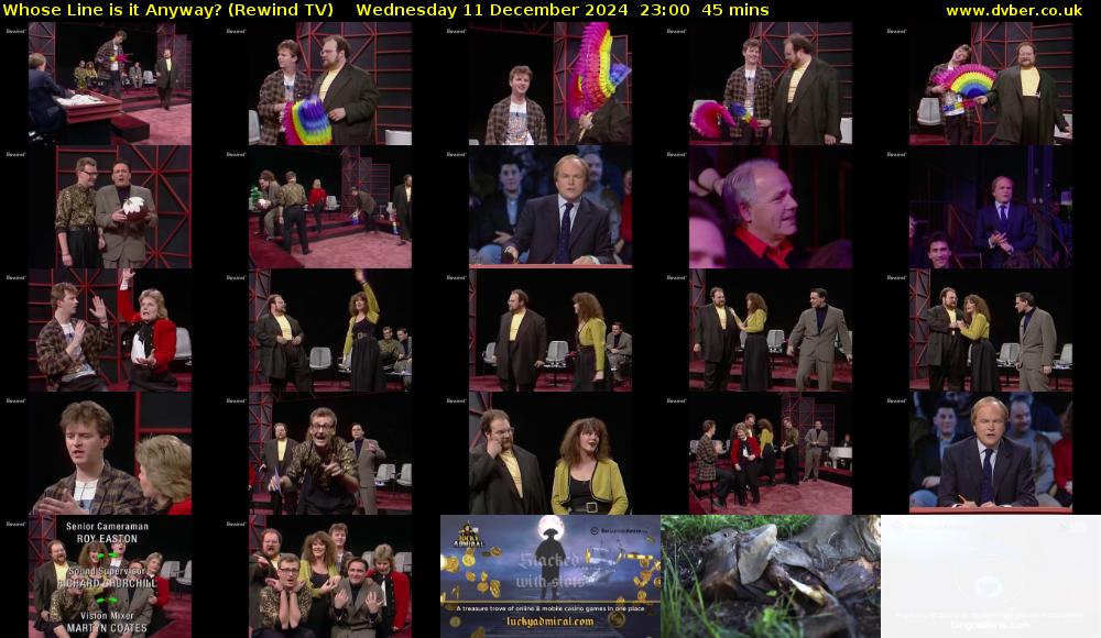 Whose Line is it Anyway? (Rewind TV) Wednesday 11 December 2024 23:00 - 23:45