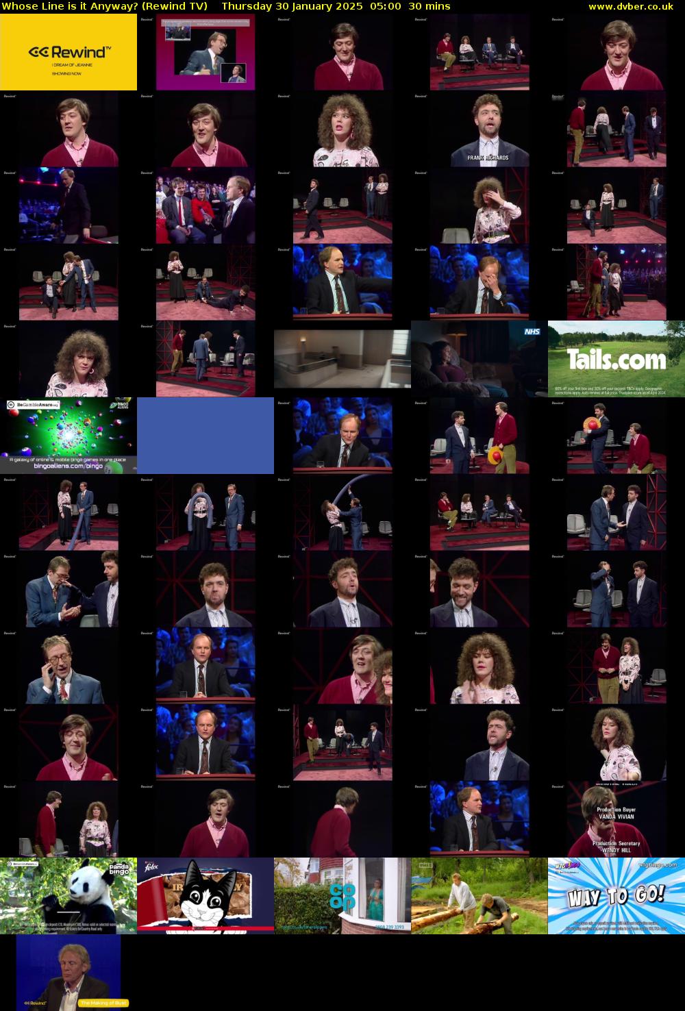 Whose Line is it Anyway? (Rewind TV) Thursday 30 January 2025 05:00 - 05:30