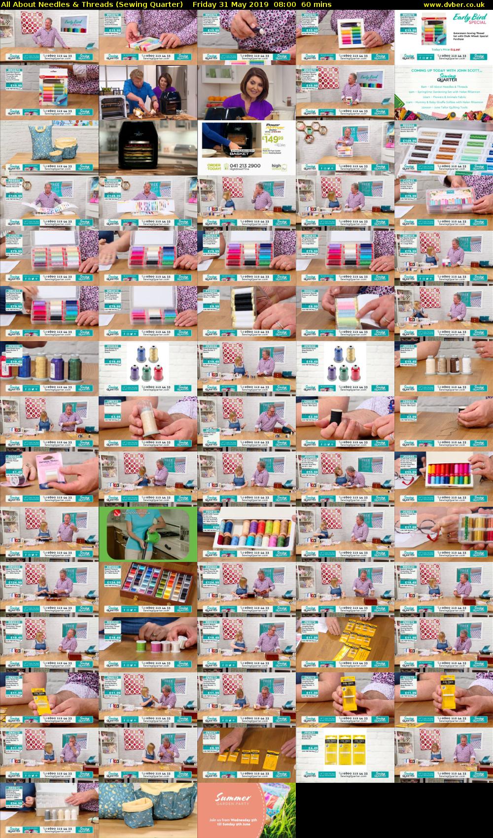 All About Needles & Threads (Sewing Quarter) Friday 31 May 2019 08:00 - 09:00