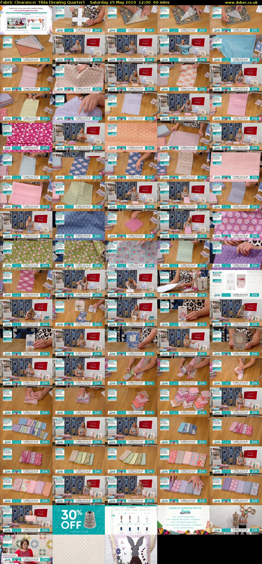 Fabric Clearance: Tilda (Sewing Quarter) Saturday 25 May 2019 12:00 - 13:00
