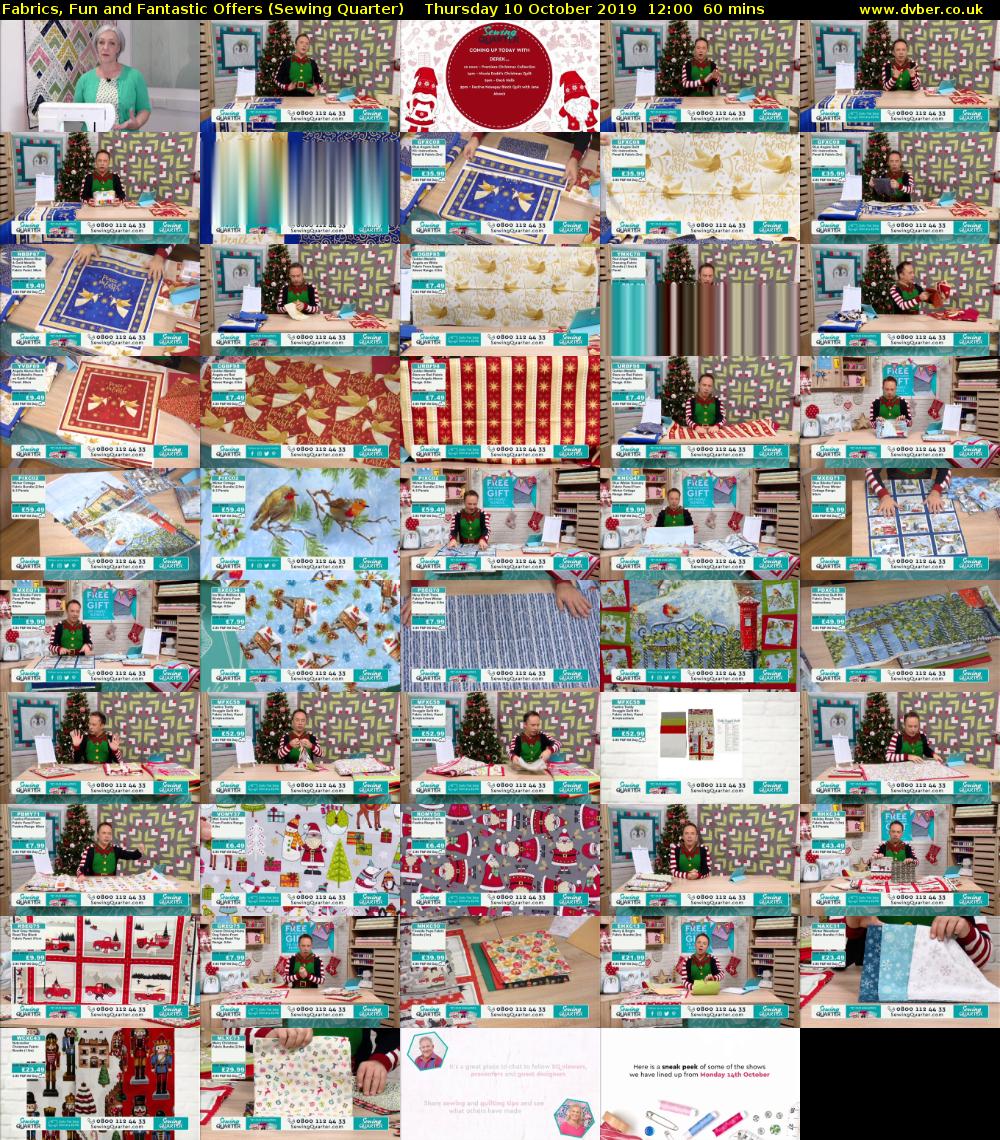 Fabrics, Fun and Fantastic Offers (Sewing Quarter) Thursday 10 October 2019 12:00 - 13:00
