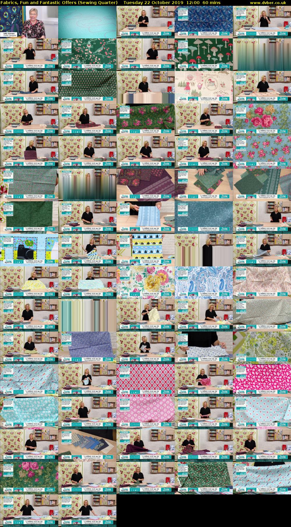Fabrics, Fun and Fantastic Offers (Sewing Quarter) Tuesday 22 October 2019 12:00 - 13:00