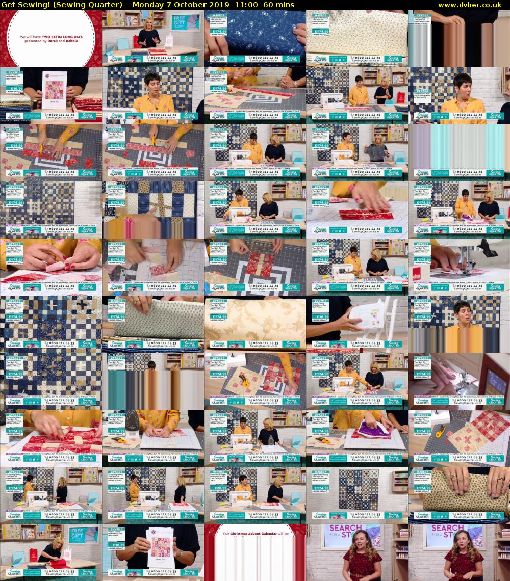 Get Sewing! (Sewing Quarter) Monday 7 October 2019 11:00 - 12:00