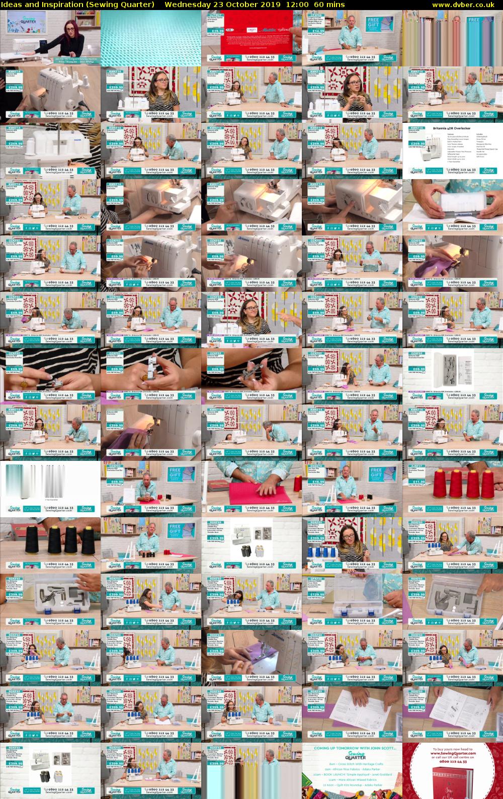 Ideas and Inspiration (Sewing Quarter) Wednesday 23 October 2019 12:00 - 13:00