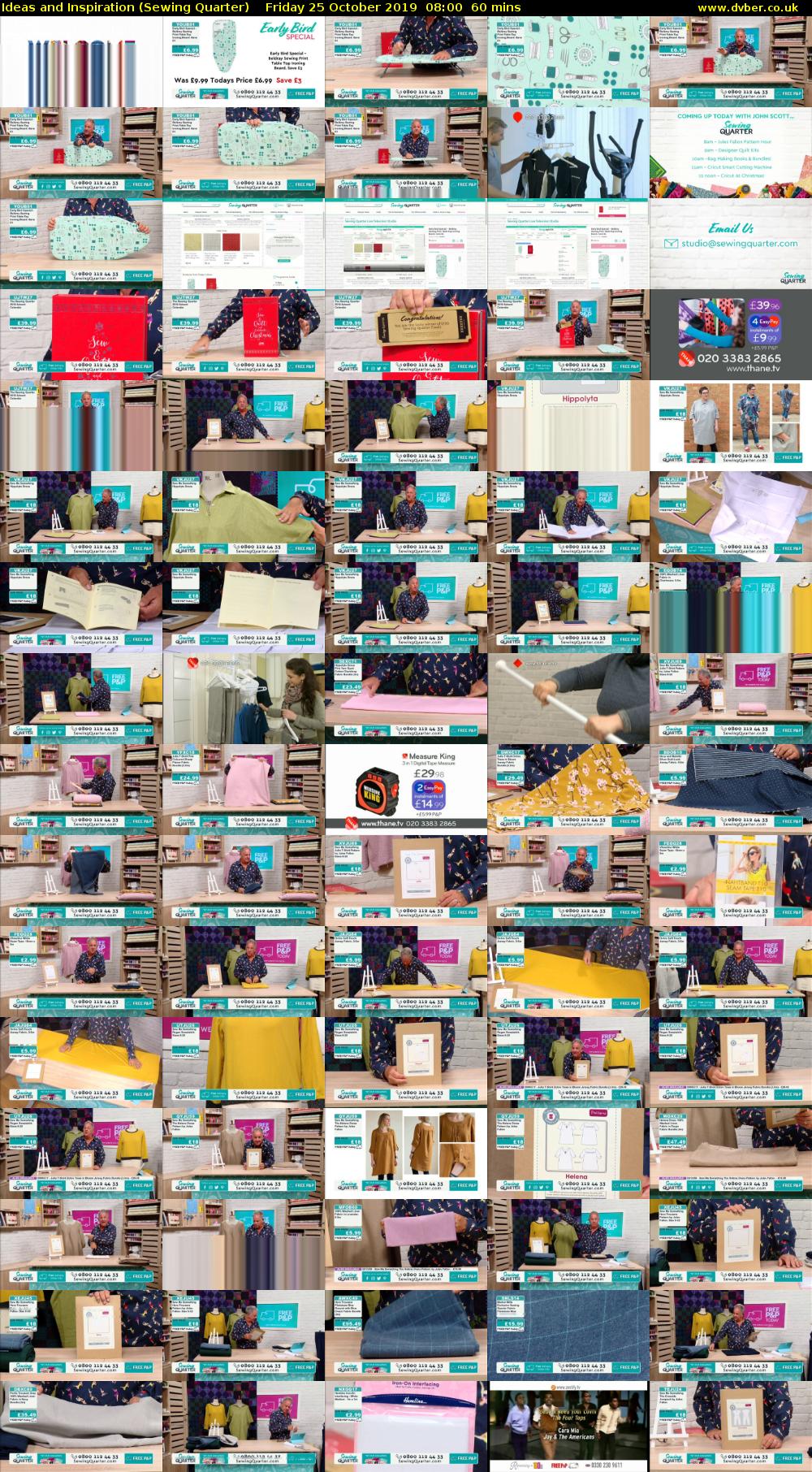 Ideas and Inspiration (Sewing Quarter) Friday 25 October 2019 08:00 - 09:00