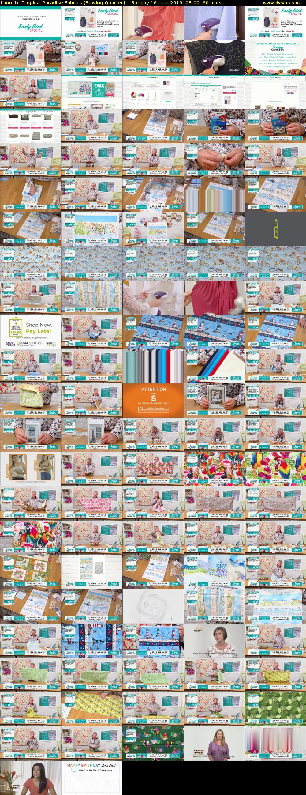 Launch! Tropical Paradise Fabrics (Sewing Quarter) Sunday 16 June 2019 08:00 - 09:00