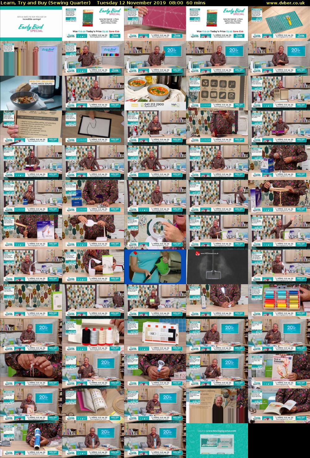Learn, Try and Buy (Sewing Quarter) Tuesday 12 November 2019 08:00 - 09:00