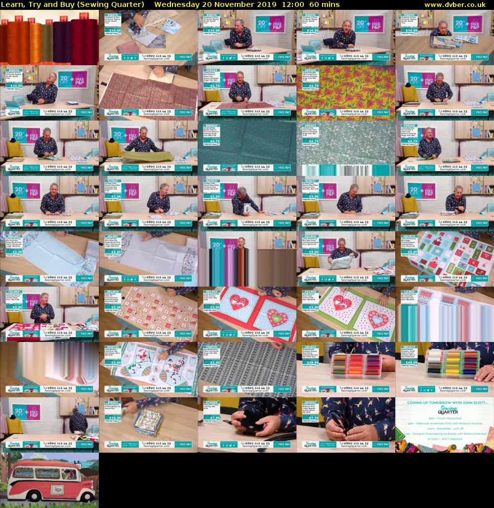 Learn, Try and Buy (Sewing Quarter) Wednesday 20 November 2019 12:00 - 13:00