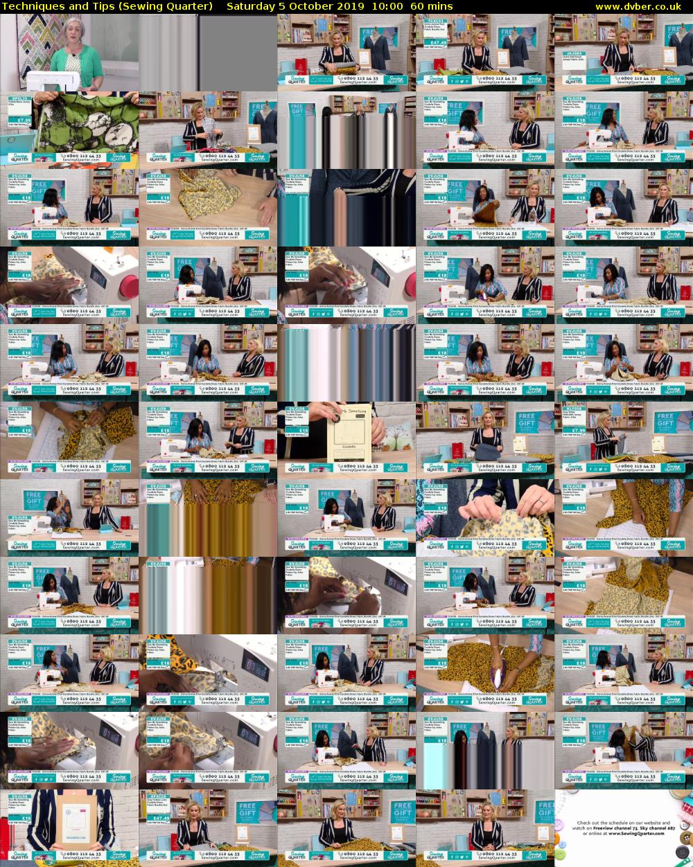 Techniques and Tips (Sewing Quarter) Saturday 5 October 2019 10:00 - 11:00