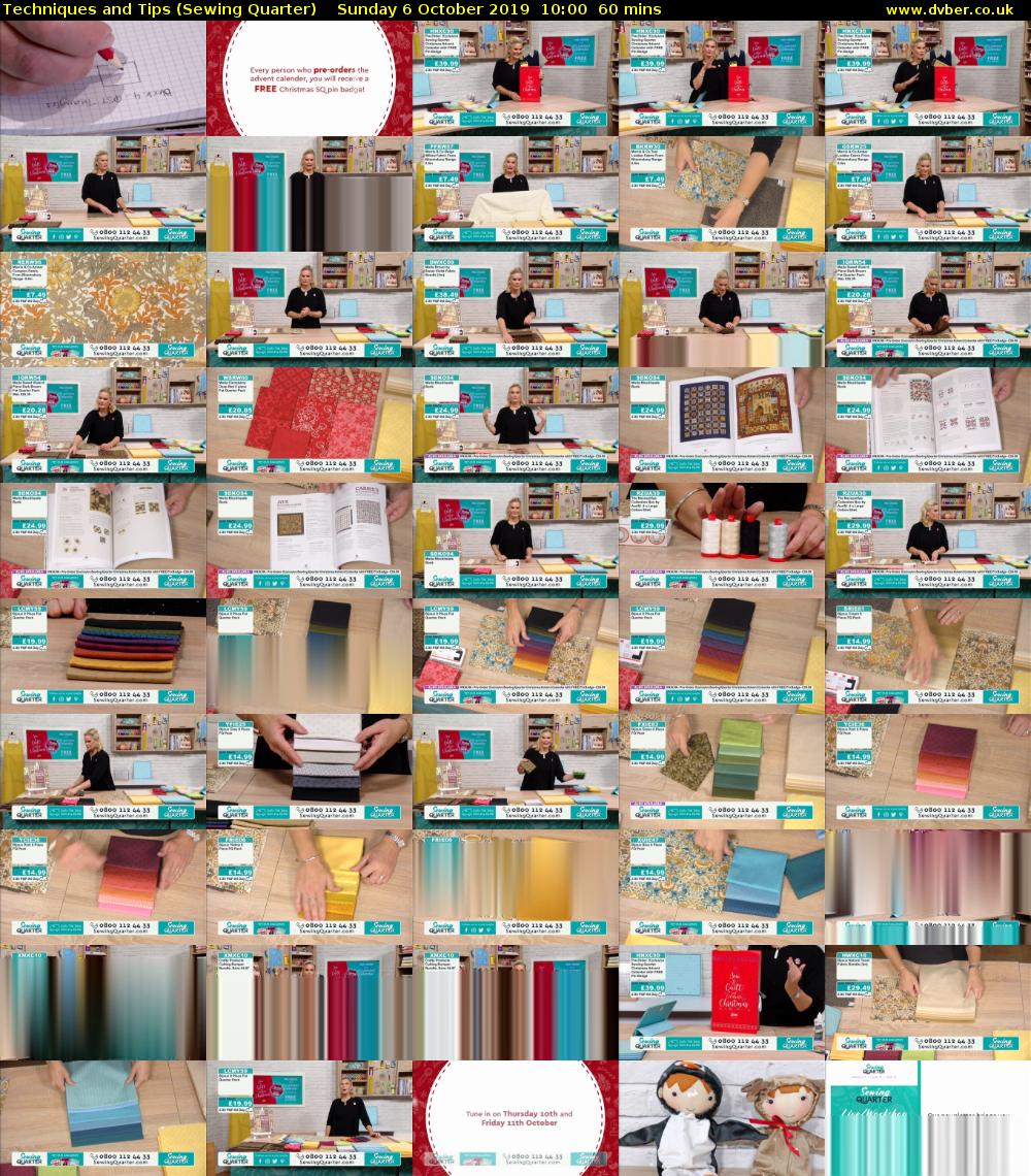 Techniques and Tips (Sewing Quarter) Sunday 6 October 2019 10:00 - 11:00