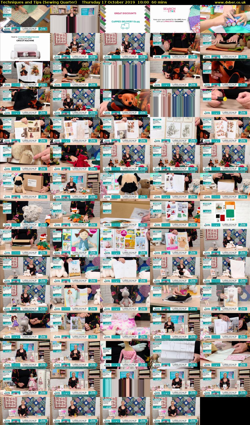 Techniques and Tips (Sewing Quarter) Thursday 17 October 2019 10:00 - 11:00