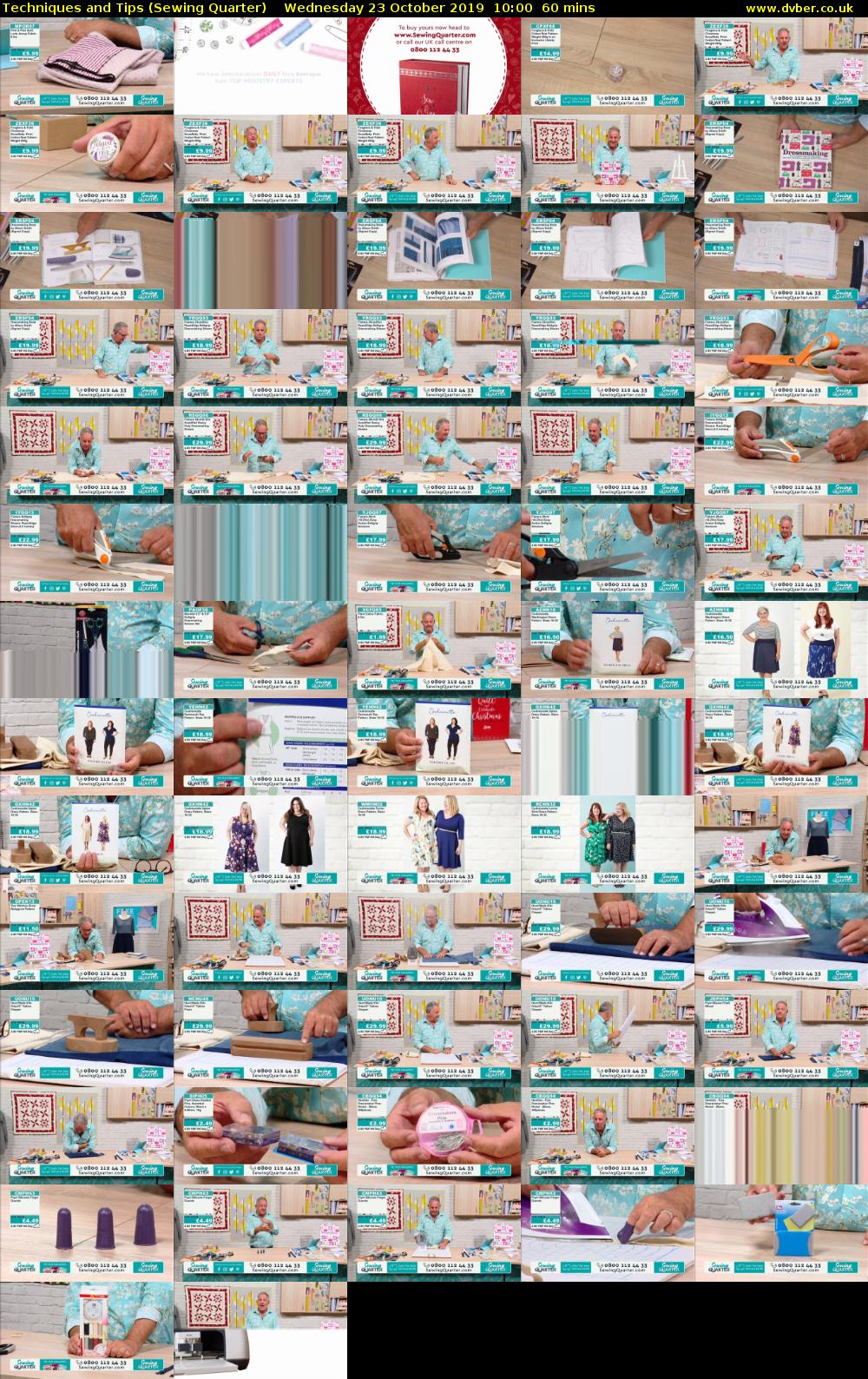 Techniques and Tips (Sewing Quarter) Wednesday 23 October 2019 10:00 - 11:00