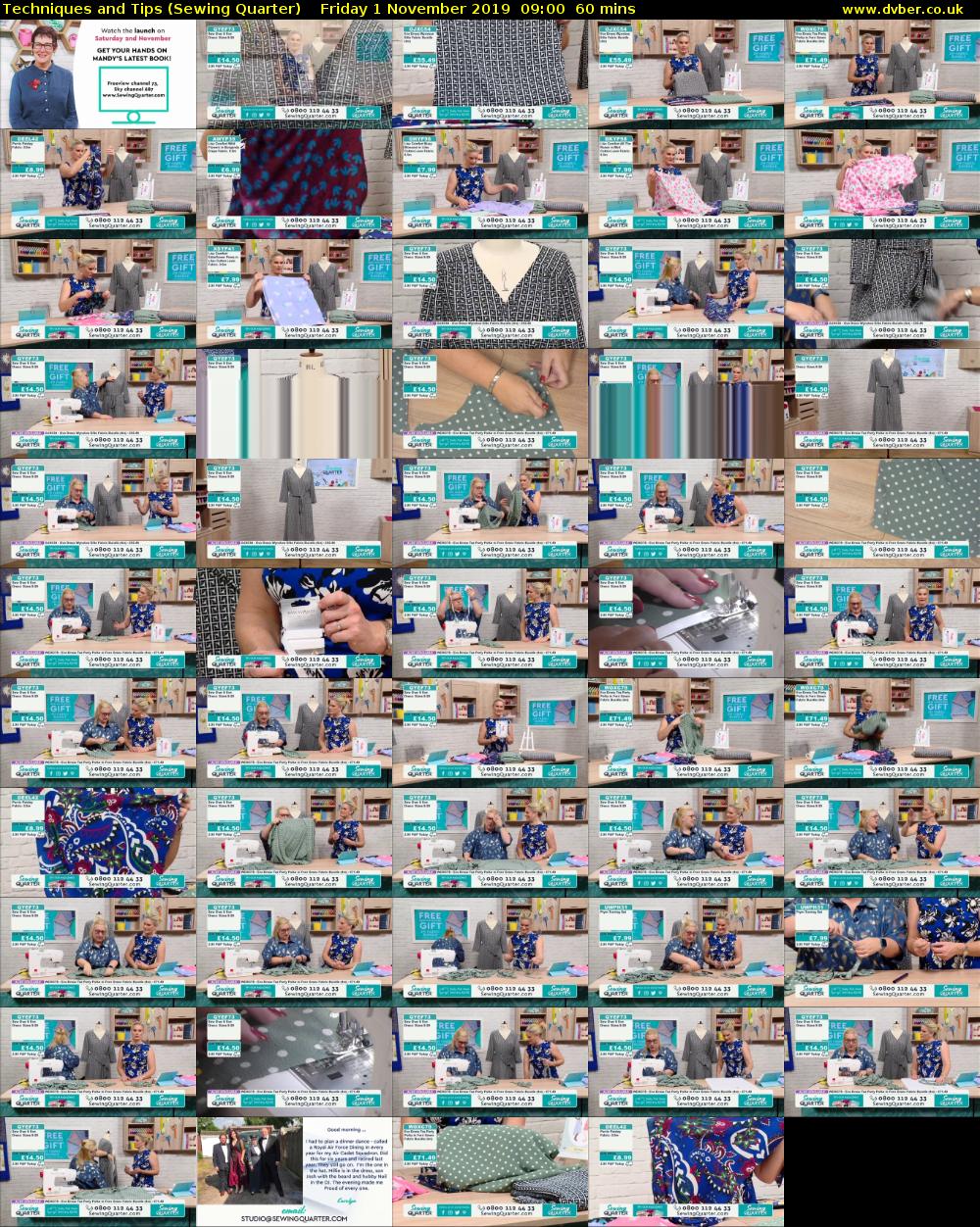 Techniques and Tips (Sewing Quarter) Friday 1 November 2019 09:00 - 10:00