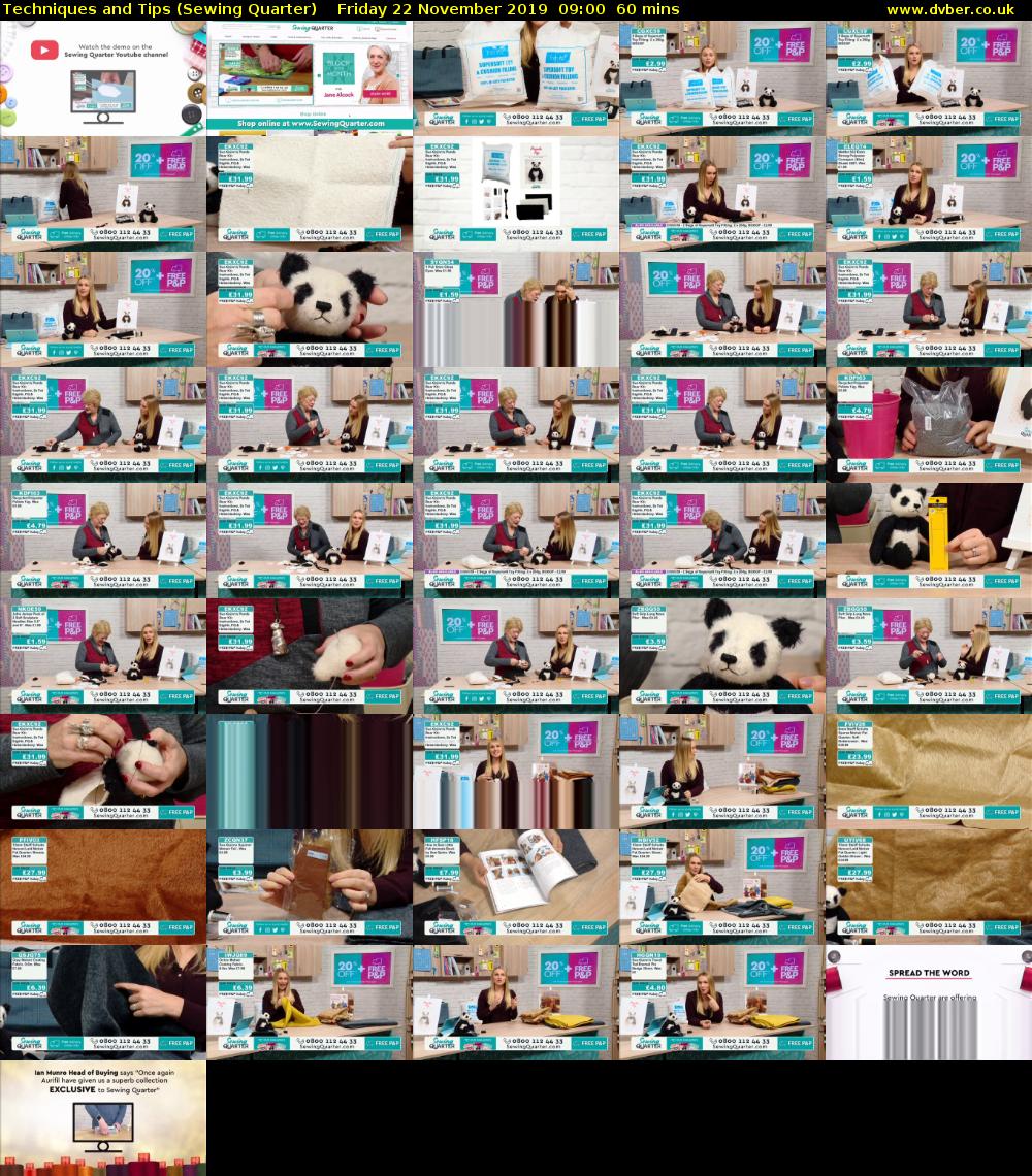 Techniques and Tips (Sewing Quarter) Friday 22 November 2019 09:00 - 10:00