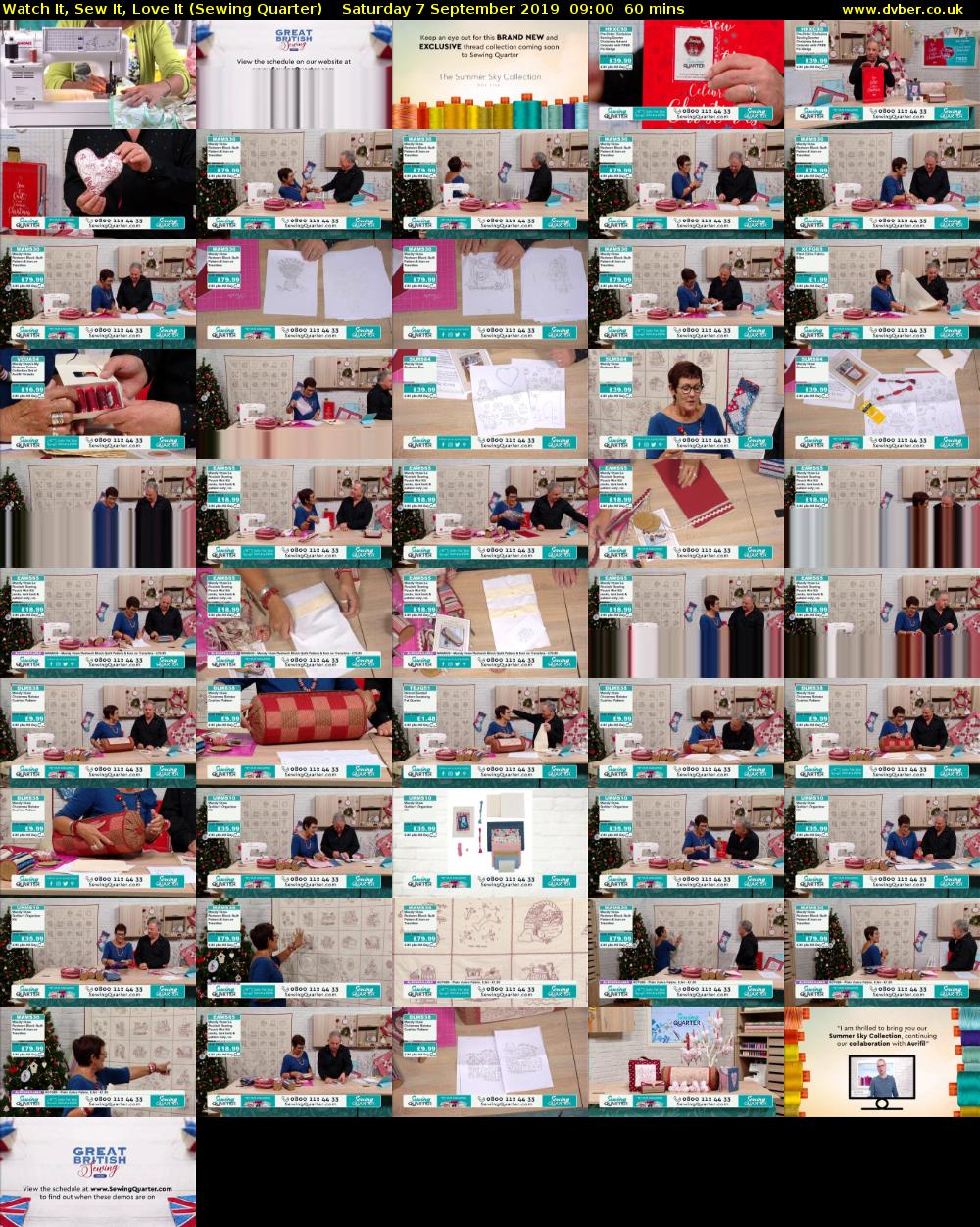 Watch It, Sew It, Love It (Sewing Quarter) Saturday 7 September 2019 09:00 - 10:00
