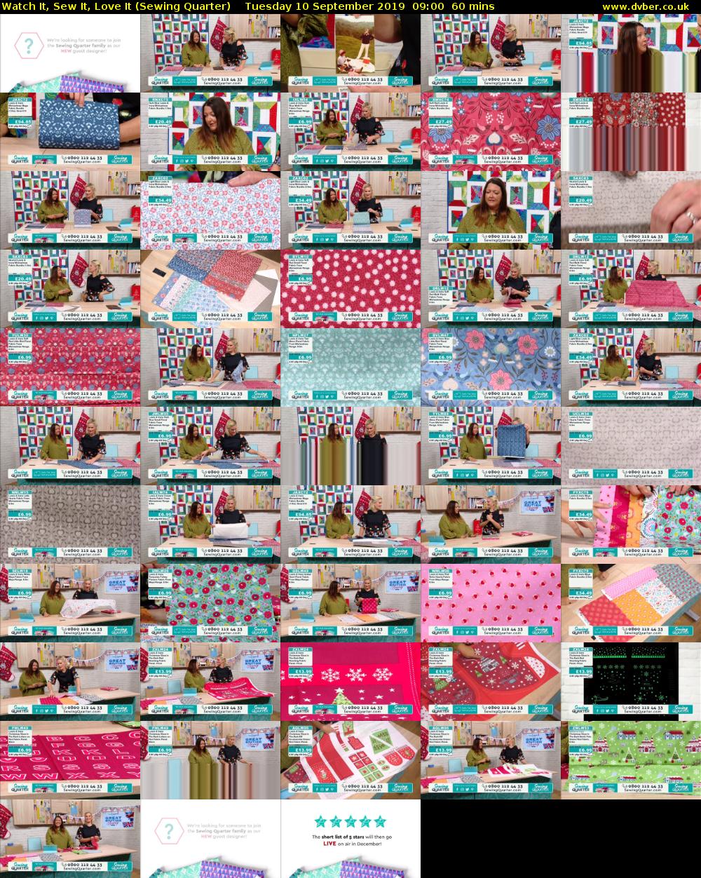 Watch It, Sew It, Love It (Sewing Quarter) Tuesday 10 September 2019 09:00 - 10:00