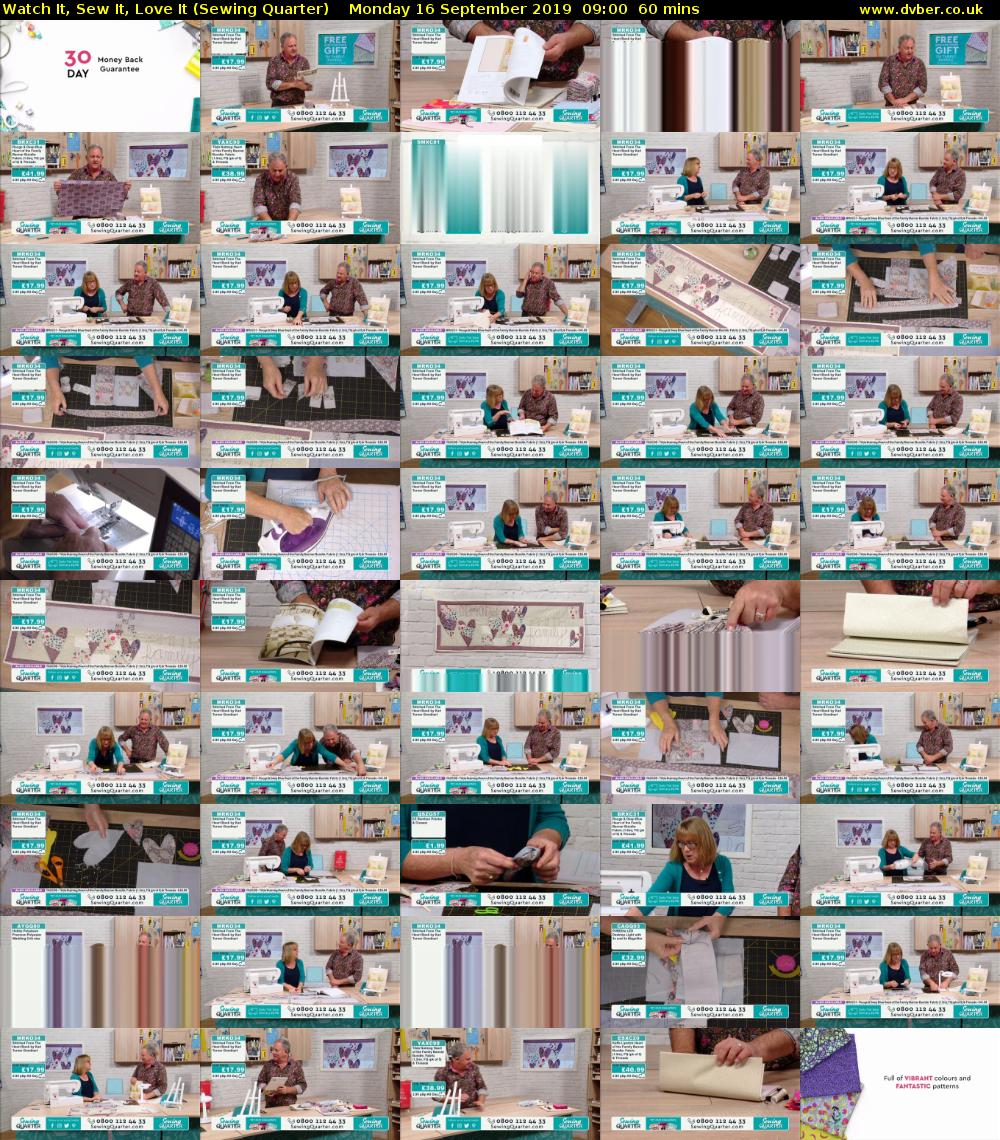 Watch It, Sew It, Love It (Sewing Quarter) Monday 16 September 2019 09:00 - 10:00