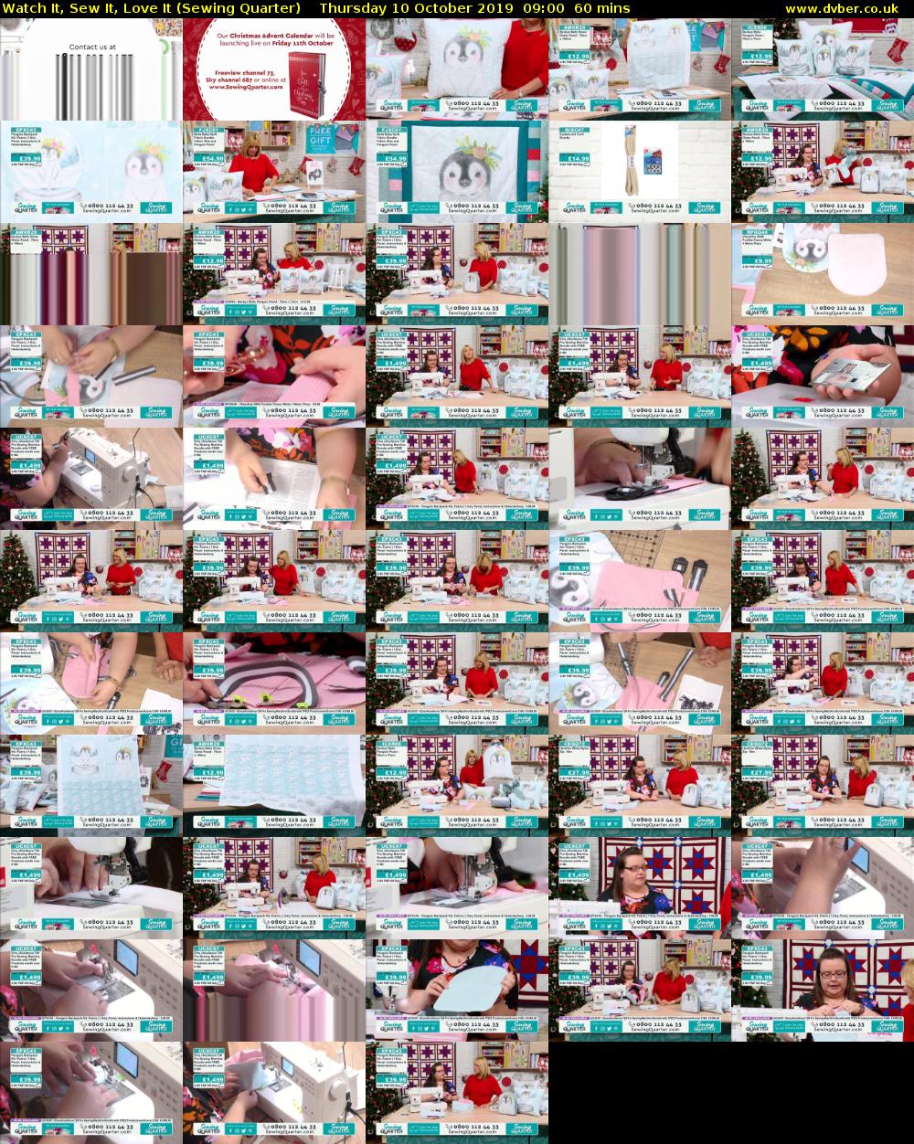 Watch It, Sew It, Love It (Sewing Quarter) Thursday 10 October 2019 09:00 - 10:00