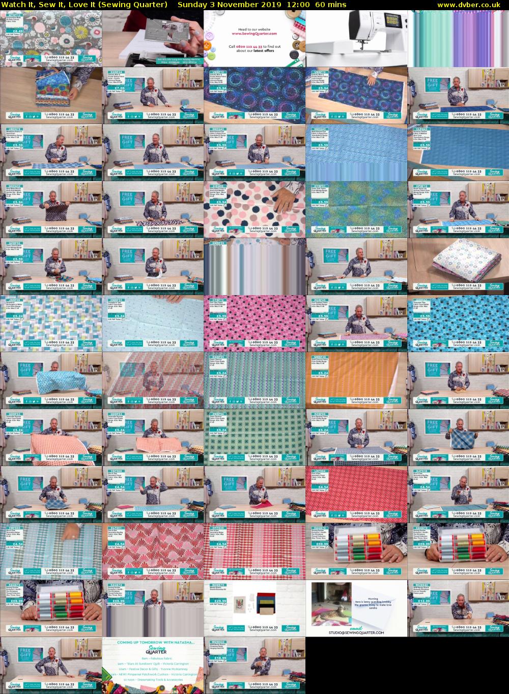 Watch It, Sew It, Love It (Sewing Quarter) Sunday 3 November 2019 12:00 - 13:00