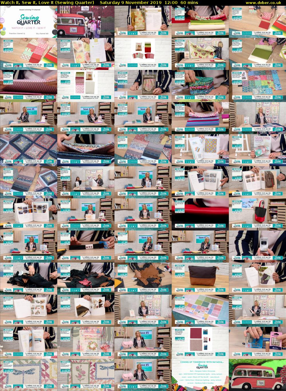 Watch It, Sew It, Love It (Sewing Quarter) Saturday 9 November 2019 12:00 - 13:00