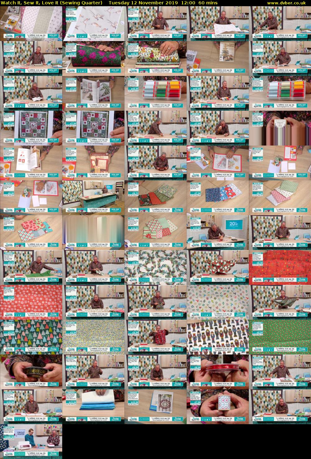 Watch It, Sew It, Love It (Sewing Quarter) Tuesday 12 November 2019 12:00 - 13:00